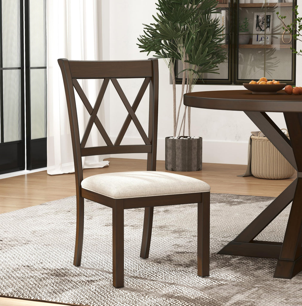 Windvale Fabric Upholstered Dining Chair, Set of 2, Espresso