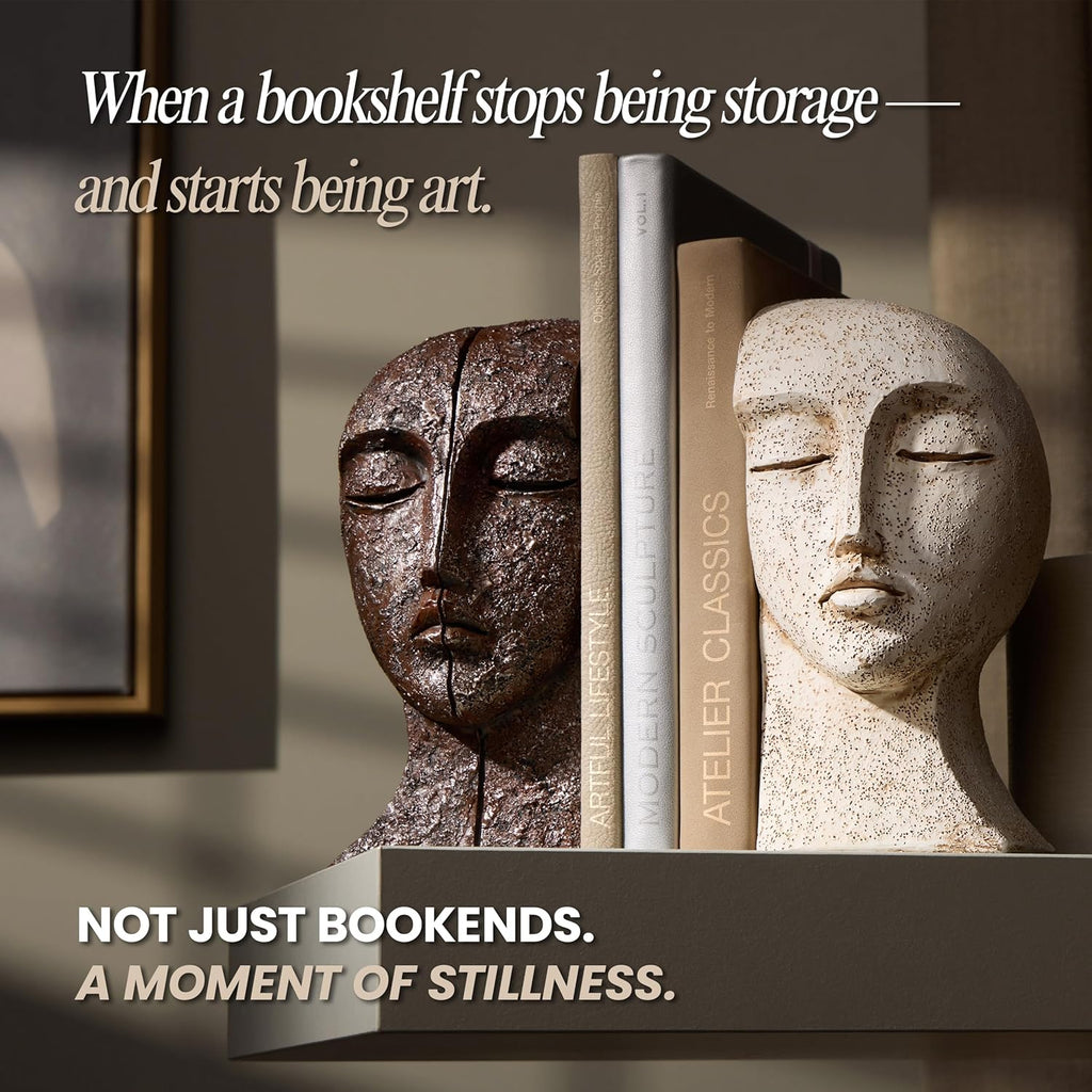 Heavy Duty Bookends for Heavy Books, Book Ends for Shelves, Unique Decorative Book Ends, Aesthetic Bookshelf Decor