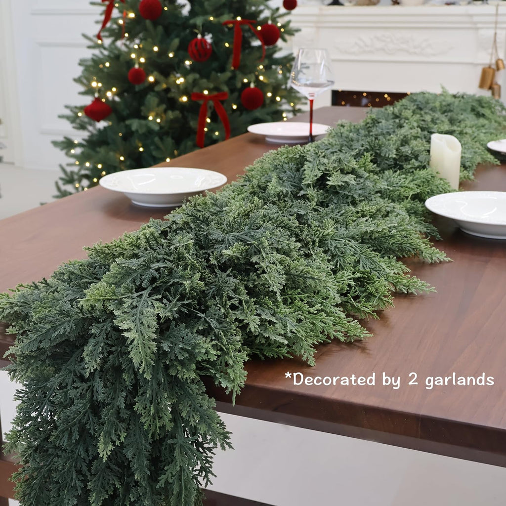 9FT Artificial Cedar Garland Real Touch for Christmas Decoration