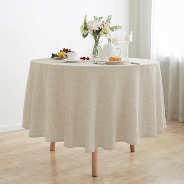 Linen World Round Linen Blend Tablecloth 90 Inch