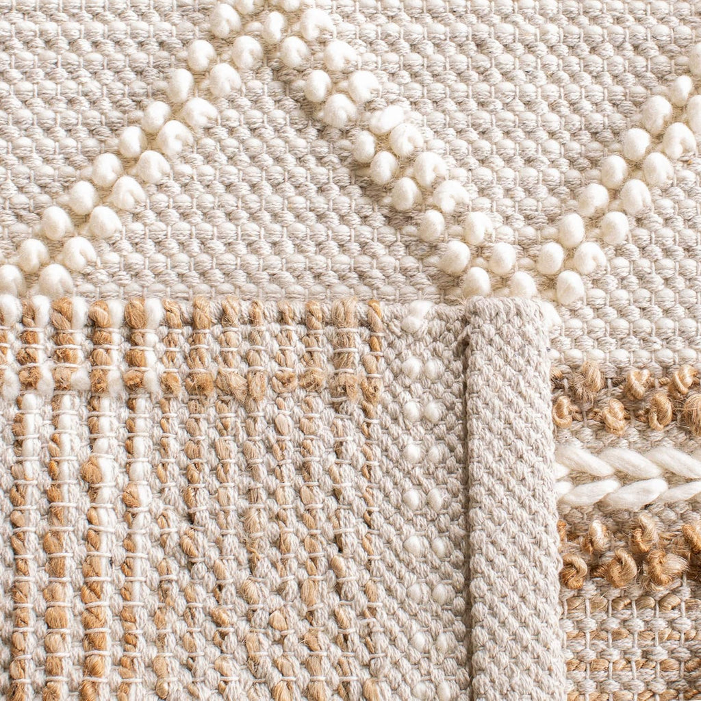 Natural Fiber Collection Area Rug - 5' x 8', Beige & Ivory, Handmade Moroccan Boho Tribal Jute & Wool, Ideal for High