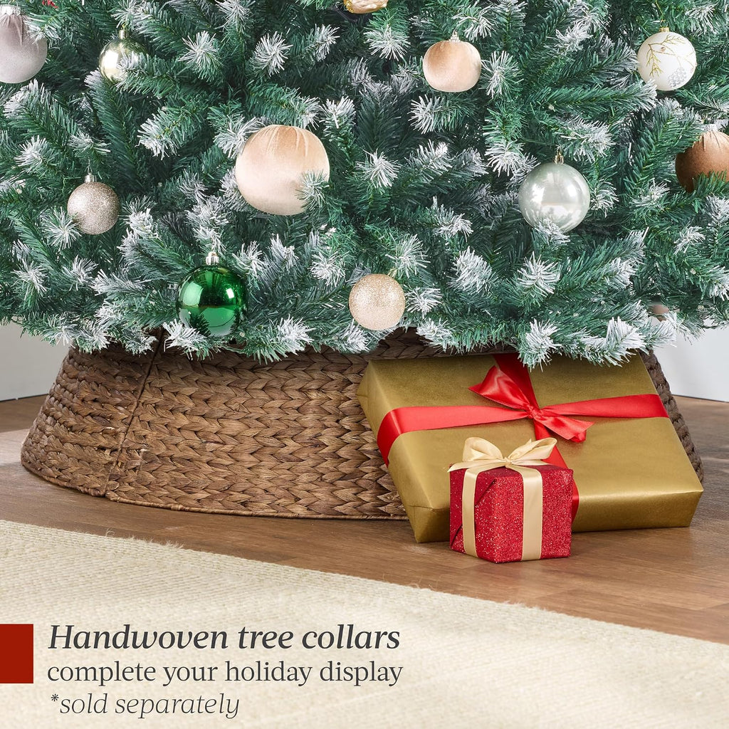 Artificial Frosted Christmas Tree, Premium Unlit Realistic Spruce Holiday Décor w/Dense Branches, Metal Base