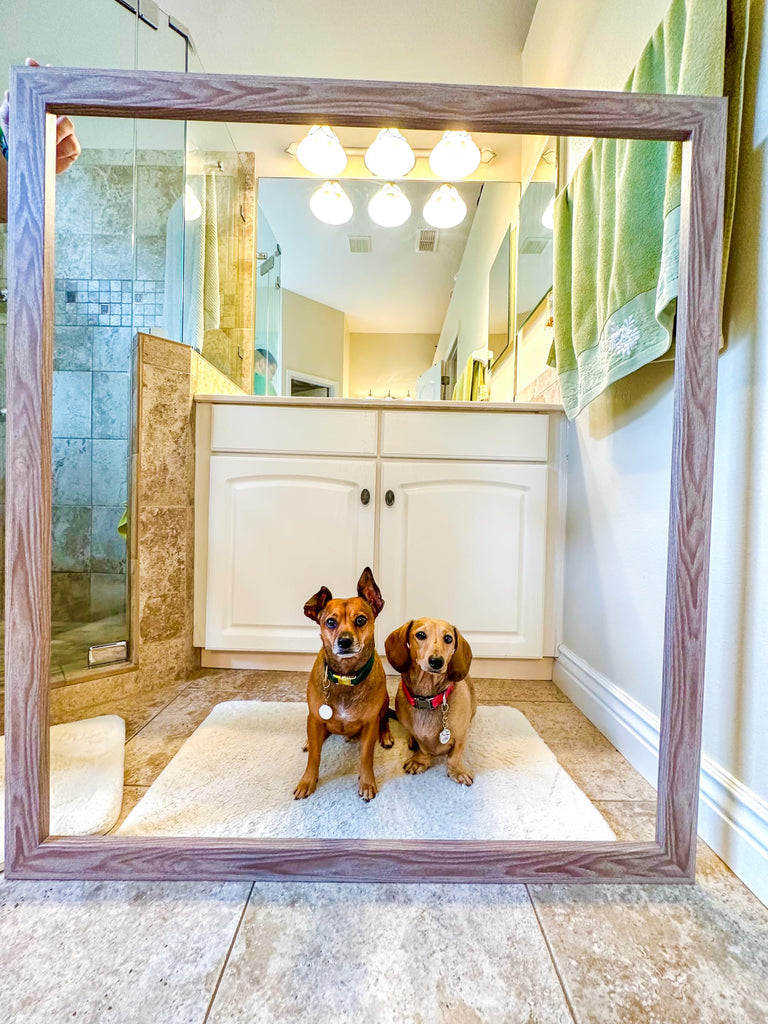 Add A Frame - Driftwood Custom Size Mirror Frame Border Kit - Ideal - Moisture Resistant - Weston Design - Mirror NOT