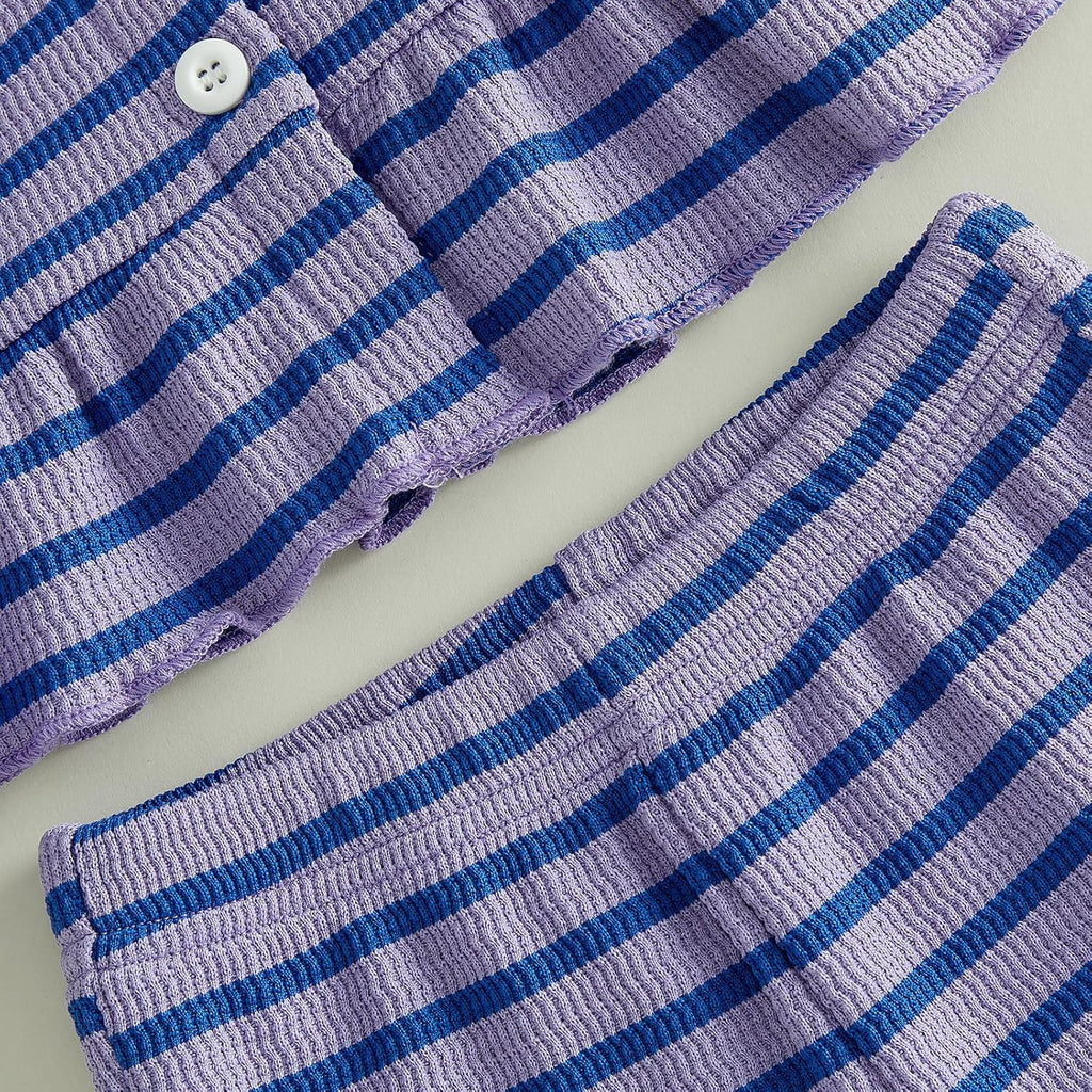 Toddler Baby Girl Fall Outfit Ruffles Shirt Flared Pants Set