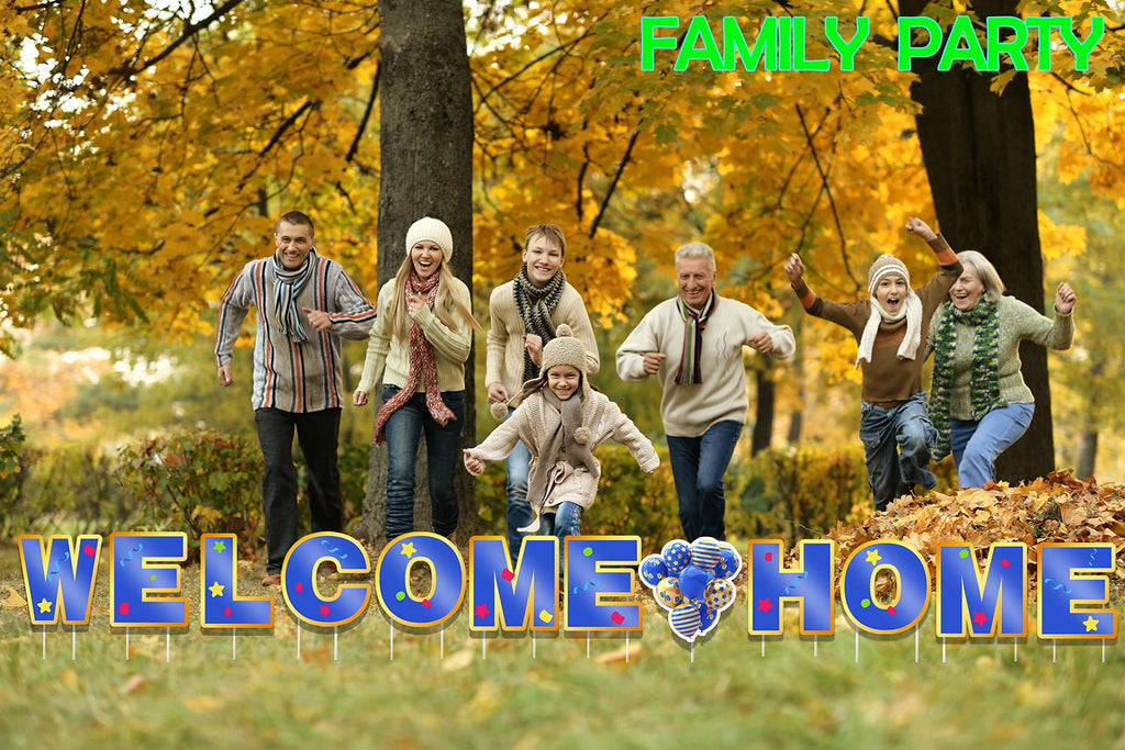 Welcome Home Yard Sign with Stakes-Set of 12