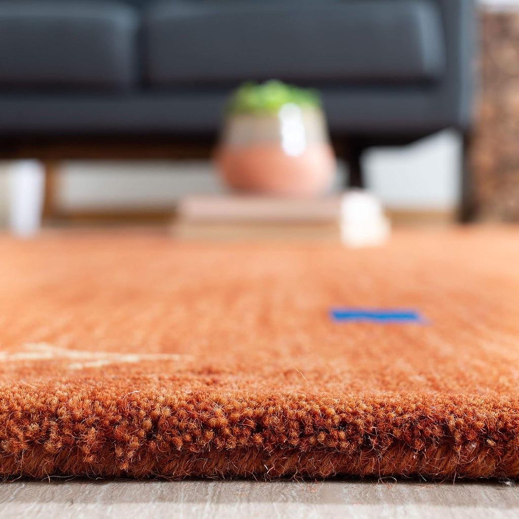 Himalaya Area Rug - 9' x 12', Rust, Handmade Boho Tribal Wool