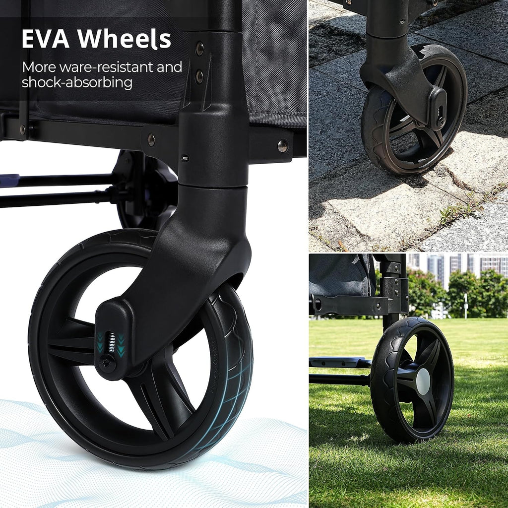 Kid Wagon Stroller, Foldable Baby Wagon with Removable Canopy