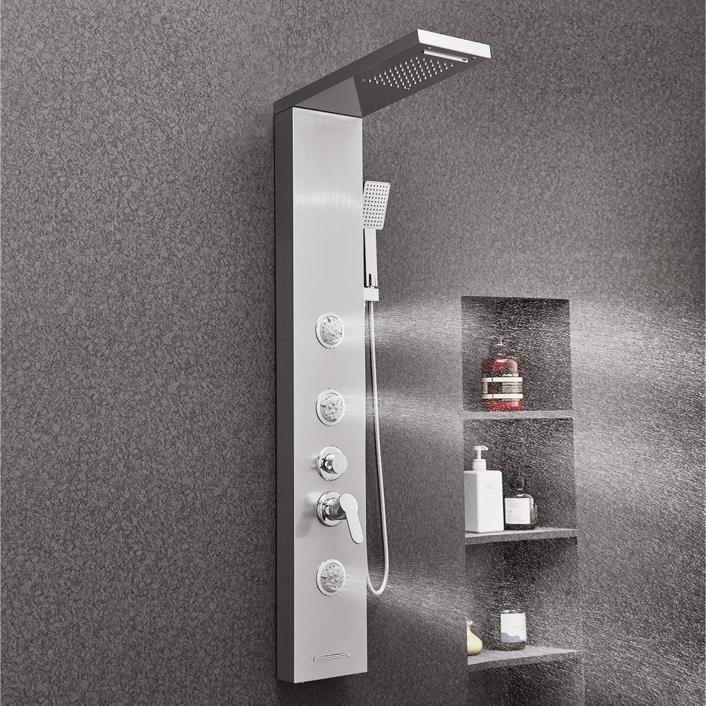 Shower Panel Tower System with Rainfall Waterfall, Replacement Use