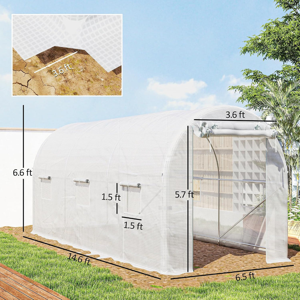 Portable Greenhouses for Outdoors, Walk-in Tunnel Hoop House Grow Tent | Sturdy galvanized steel frame with