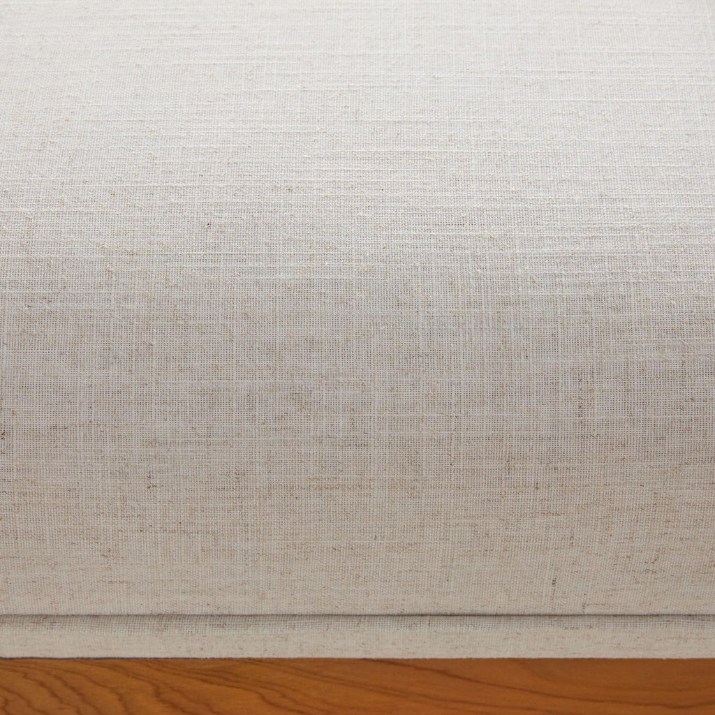 Nash Modern Farmhouse Large Oversized Linen Ottoman, Cream