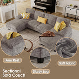 Sectional Couches for Living Room, U-Shaped Sofa Couch with Linen Fabric