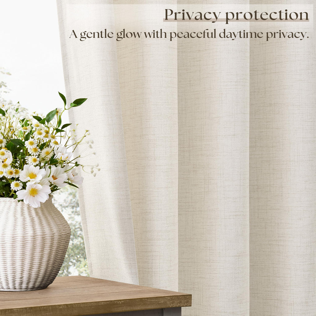 Extra Wide Curtains Linen 100 Inch Wide 84 Inch Length Ivory