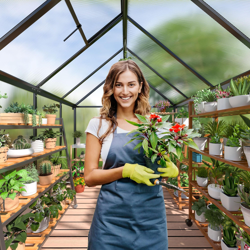 10X16 FT Walk-in Polycarbonate Heavy Duty Greenhouse