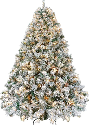Pre-Lit Snow Flocked Artificial Christmas Tree, 550 Lights