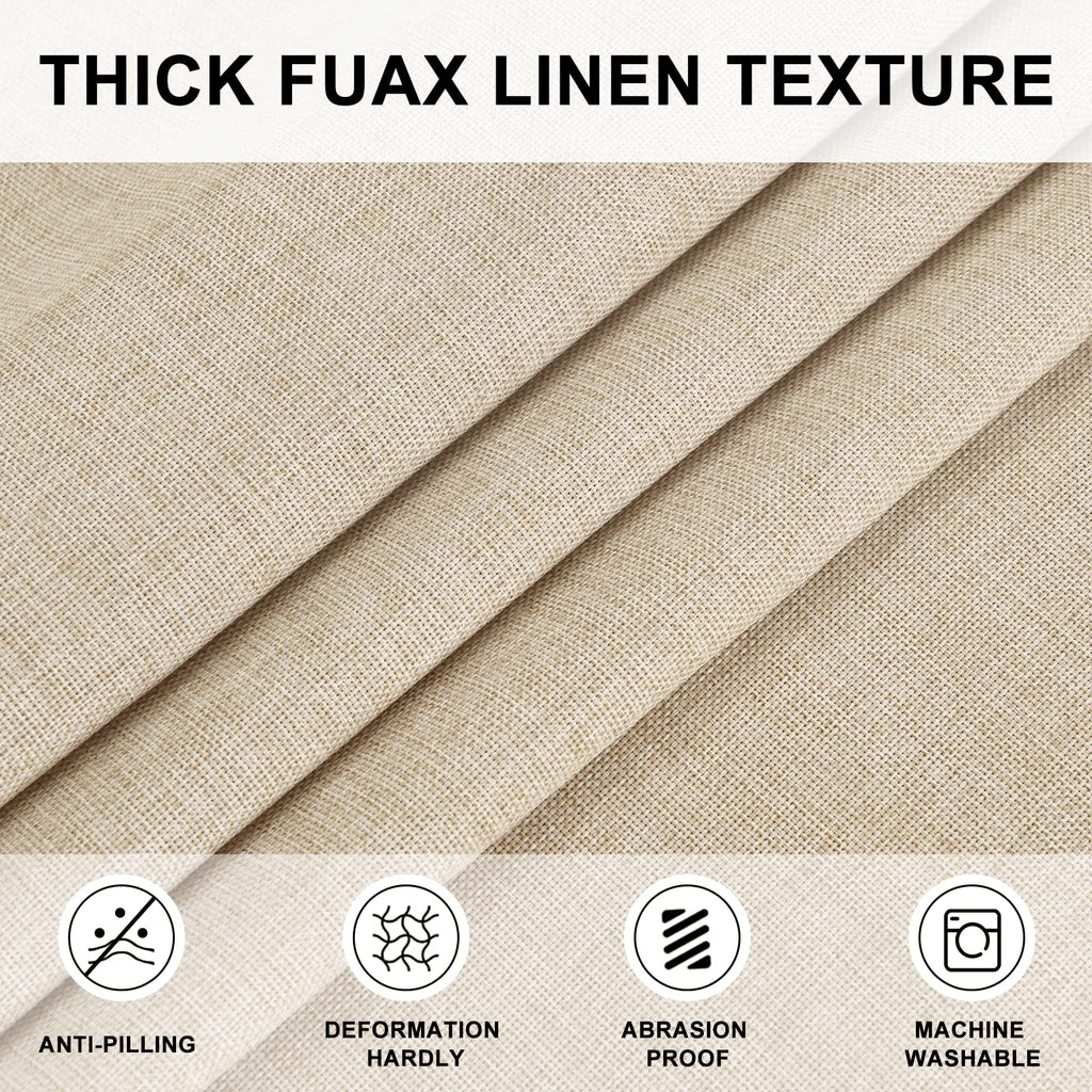 Beige Round Linen Tablecloth 120 Inch Dining Room