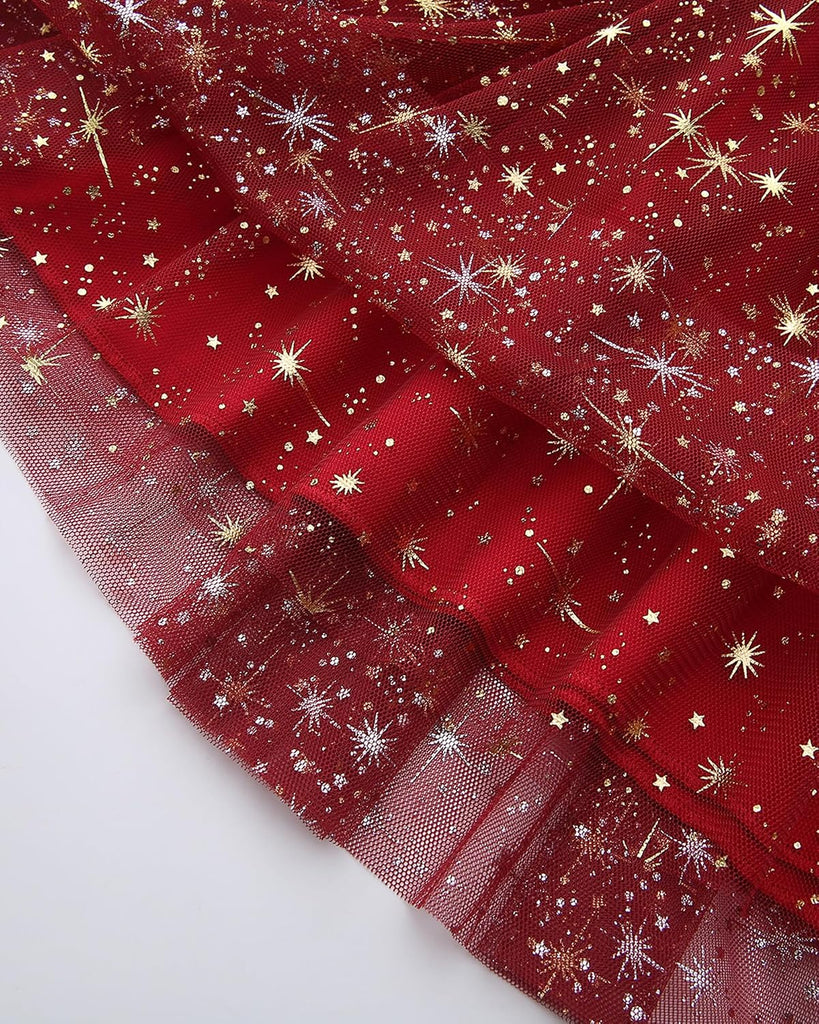 Long Sleeve Fall Dresses Winter Birthday Party Princess Tulle Dress
