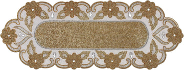 Elegant 36" Gold Beaded Table Runner - Handmade Decorative Beads Runner for Christmas & Thanksgiving - Festive