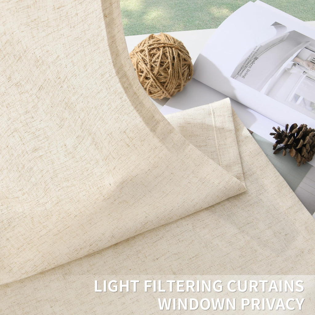 Linen Pinch Pleated Curtains 100x96 Inches Natural