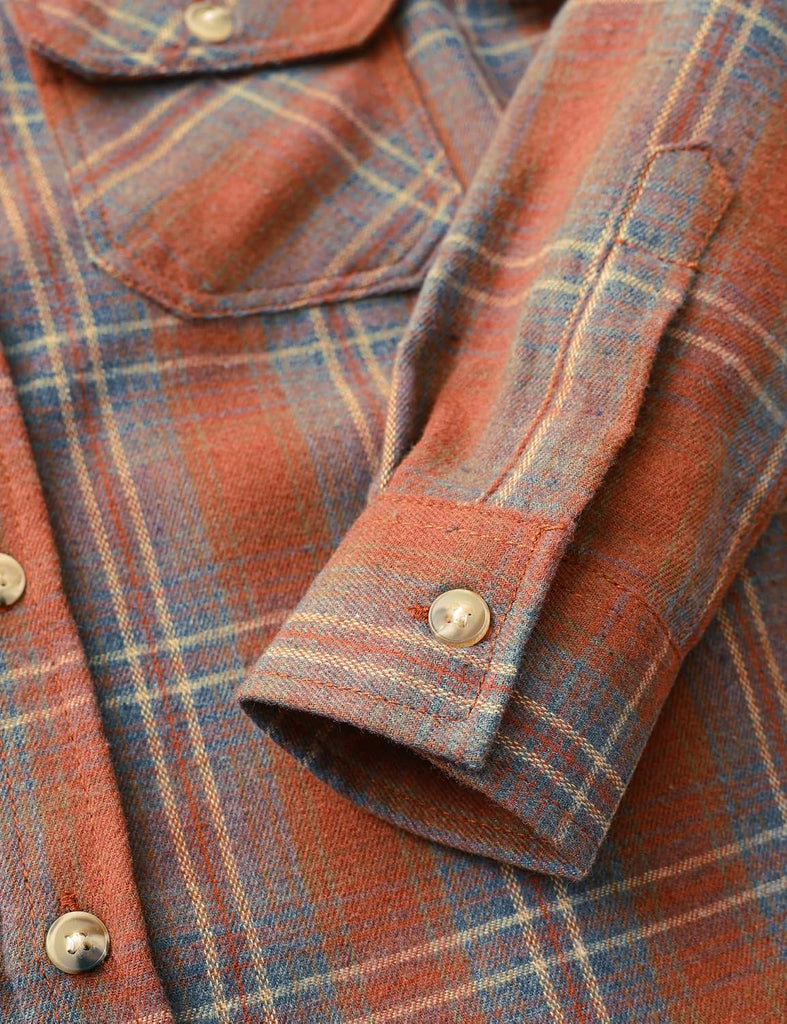 6 oz Boys Flannel Shirts Plaid Button Down Shirt Long Sleeve