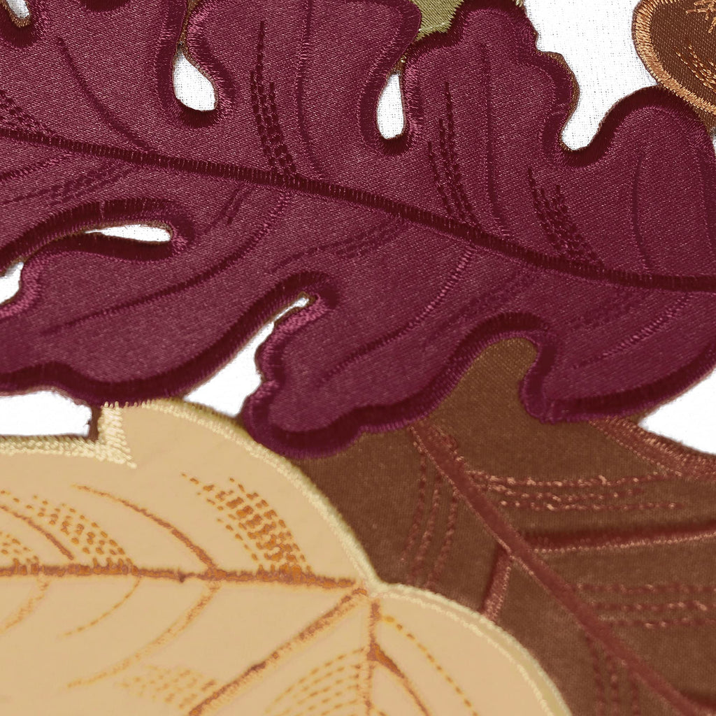 4 PCS Thanksgiving Placemats for Dining Table, 13 x 19 Inch Set of 4 Embroidered Maple Leaves Table mats for Fall