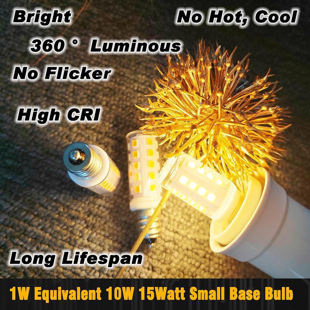 E12 Candelabra Base Night Light Bulb 1W Equivalent 10W 15W 2700K Warm White