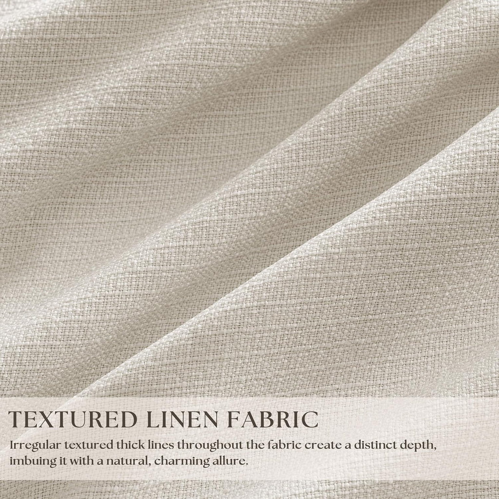 90 Inch Pinch Pleated Blackout Linen Curtains for Bedroom 2 Panels Memory Trained 100% Black Out Soundproof Room