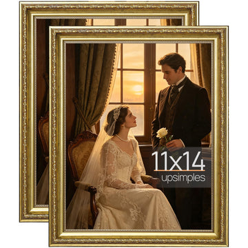 Vintage 11x14 Picture Frame, Antique Gold Frames, 2 Pack