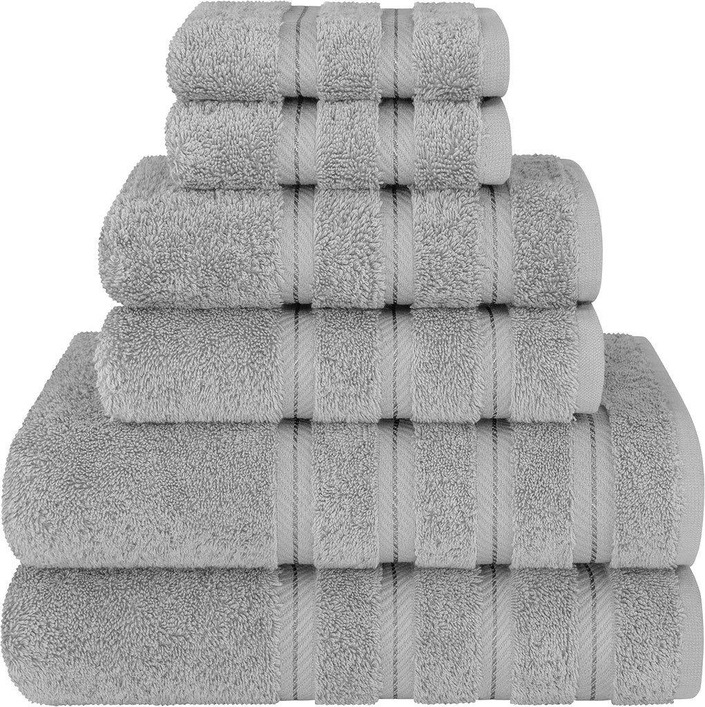 Soft Linen 100% Cotton Luxury Turkish Towels, 6 Piece Towel Set | Soft Absorbent Quick Dry OEKO Tex Standard 100