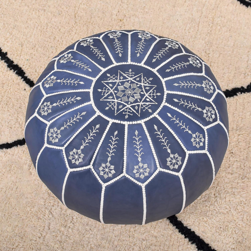 Ottoman Pouf - Stuffed, Foot Stool Ottoman Pouf, Luxury Floor Pouf , Ottoman Pouf Cover, Moroccan Pouf, Genuine