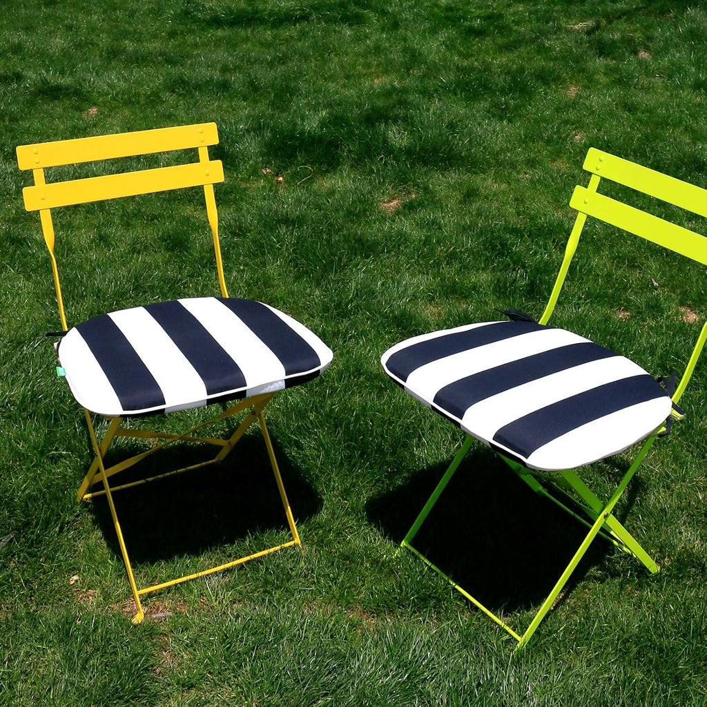 Outdoor Chair Cushions Set of 2, Patio Seat Cushions D16xW17 Inch with Ties Furniture Chairs Home Garden Use, Cabana