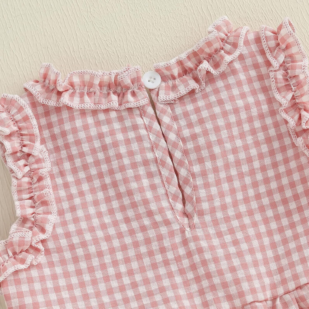 Toddler Girl Clothes Ruffle Sleeveless Shirt Pants Set