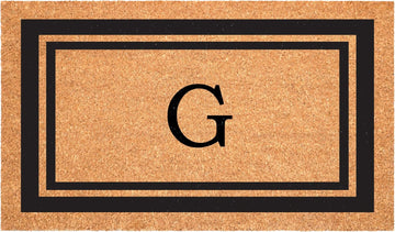 152962436G Black Border 24" x 36" Monogram Doormat, (Letter G)