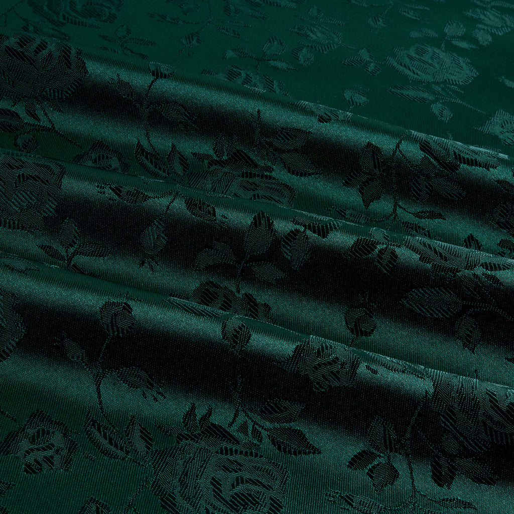 Satin Charmeuse Jaquard Hunter, Fabric by the Yard
