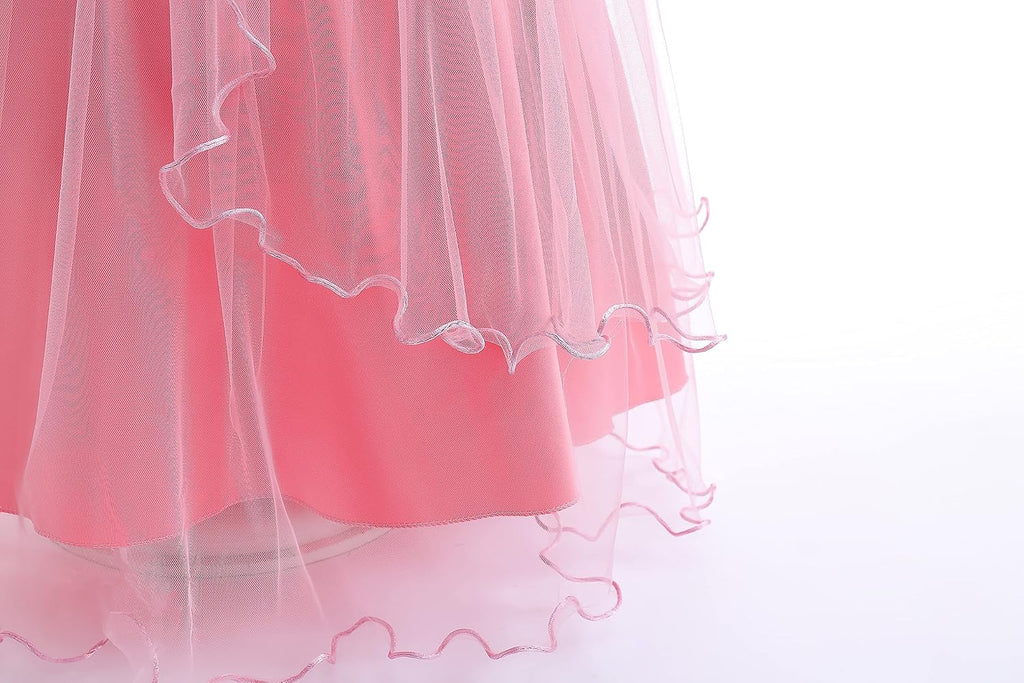 Vintage Off the Shoulder Flower Girl Dress Lace Embroidery Little/Big Girls Wedding Bridesmaid Holiday Ballgown