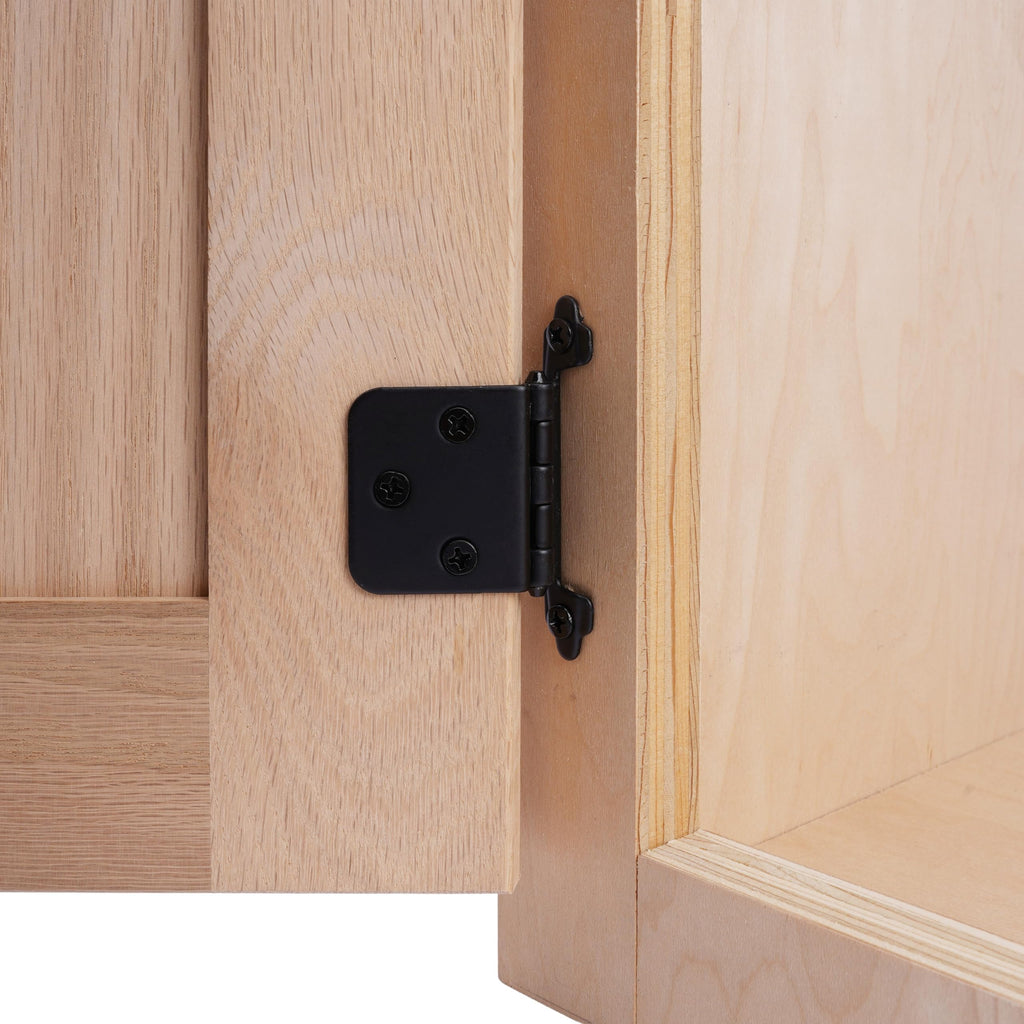 Free Swinging (Non Self-Closing) Overlay Cabinet Hinges Black - 50 Pack (25 Pairs) Cabinet Doors - Matte Black