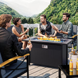 45in Fire Table, Propane Fire Pit with Glass Wind Guard and Rain Cover, Outdoor Firepit Table 50000 BTU 3-in-1 Fire Table for Patio/Yard/Balcony - Image 5