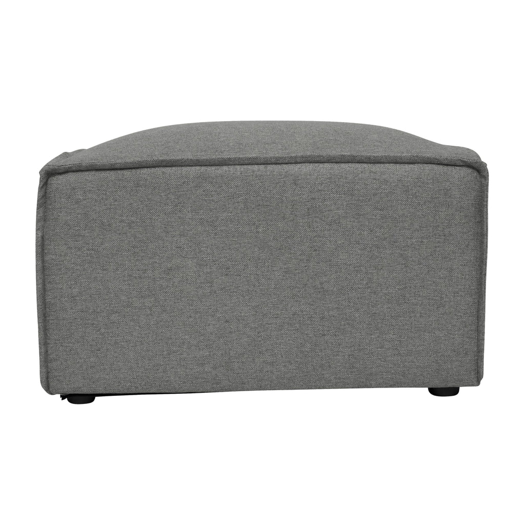 Dark Gray 30" Square Faux Leather Tufted Ottoman