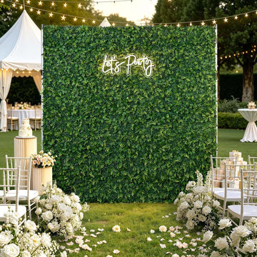 Artificial Flower Wall 8x8ft Green Grass Backdrop for Wedding, Baby Shower, Party, Birthday & Home Decor, Easy &
