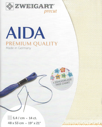Zweigart Stern 14 Count Aida Cloth Cross Stitch Fabric - Ivory