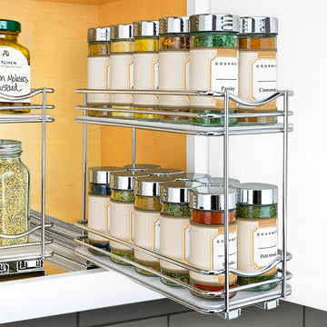 Pull Out Spice Organization for Cabinets - 4-3/8 inch Wide - Spice Rack for Inside Cabinets, Slide Out Spice Rack
