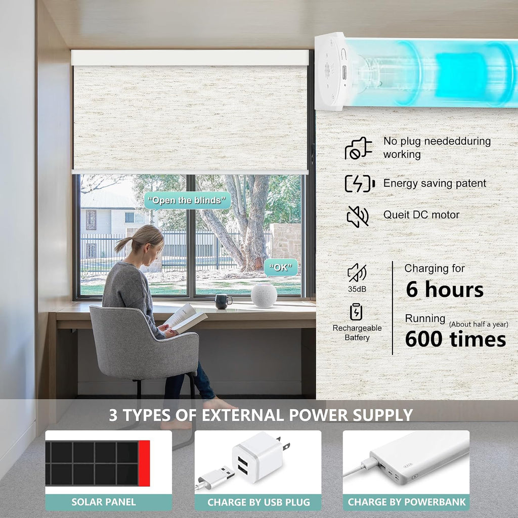 Motorized Blinds with Remote,103% Blackout Motorized Roller Shades