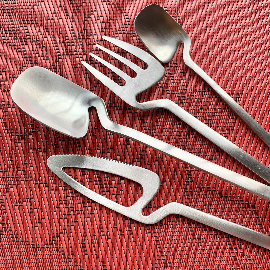Matte Silver Cutlery Set 24 Pack, Kitchen Silverware/Flatware Anti-rust Utensil Set, Stainless Steel Dinnerware Set