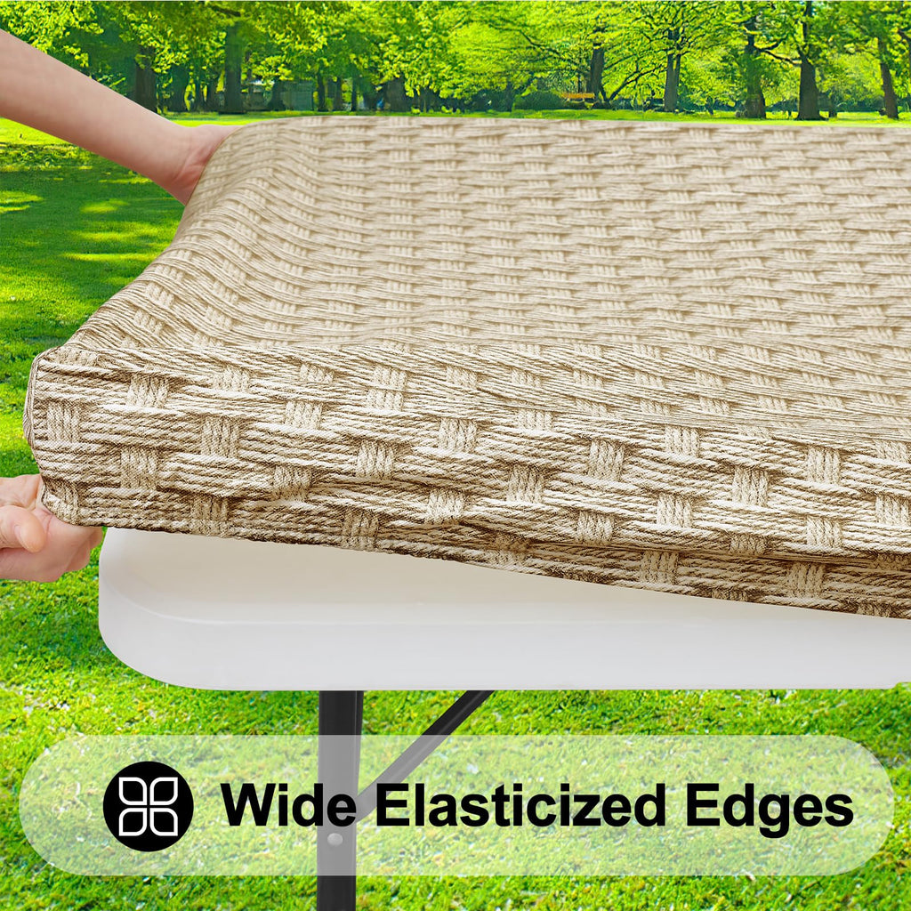 Fall Square Table Cloth, Plastic Table Cover for 3.5FT Tables