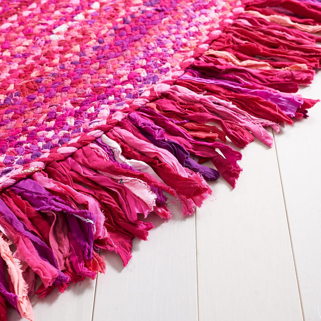 Braided Oval Rug 5x8, Pink & Fuchsia BRD451U