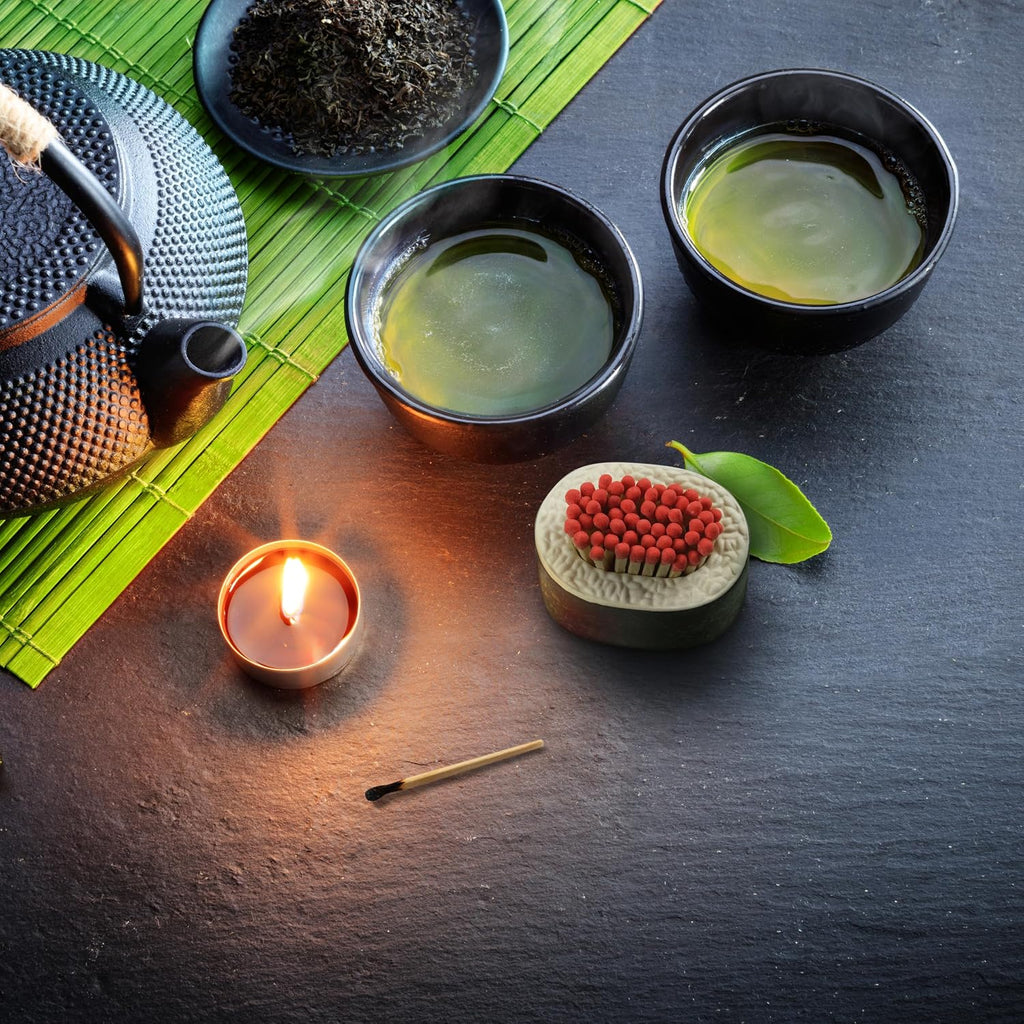 Genuine Fred FIRE ROLL Sushi Match Striker and Storage, Decorative Ceramic Match Holder