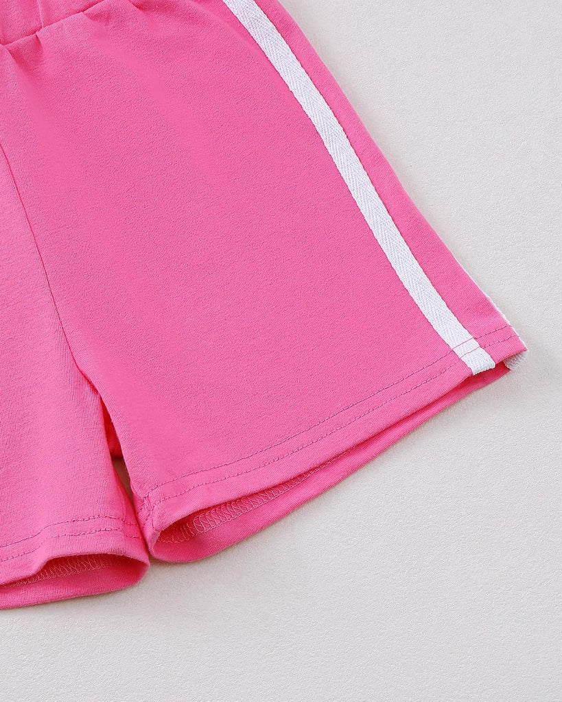 Toddler Baby Girl Clothes Short Sleeve Crewneck Tops T Shirts Solid Color Shorts 2 Piece Set Summer Outfits