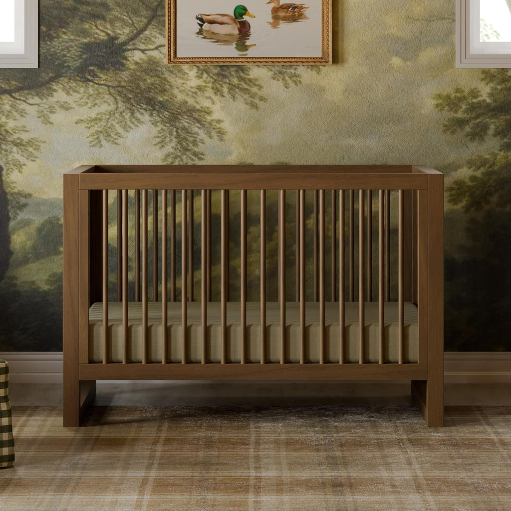 Nantucket 3-in-1 Convertible Baby Crib, Natural Walnut | GREENGUARD Gold Certified, Converts to Toddler Bed & Daybed