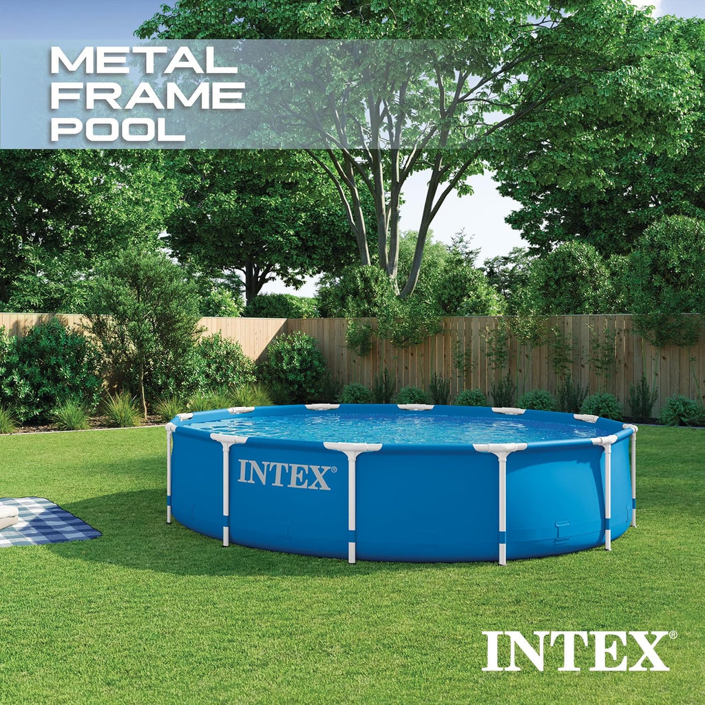 Metal Frame 12 ft x 30 in Above Ground Pool Set, Round Swimming Pool with Steel Frame, 530 GPH Cartridge Filter Pump