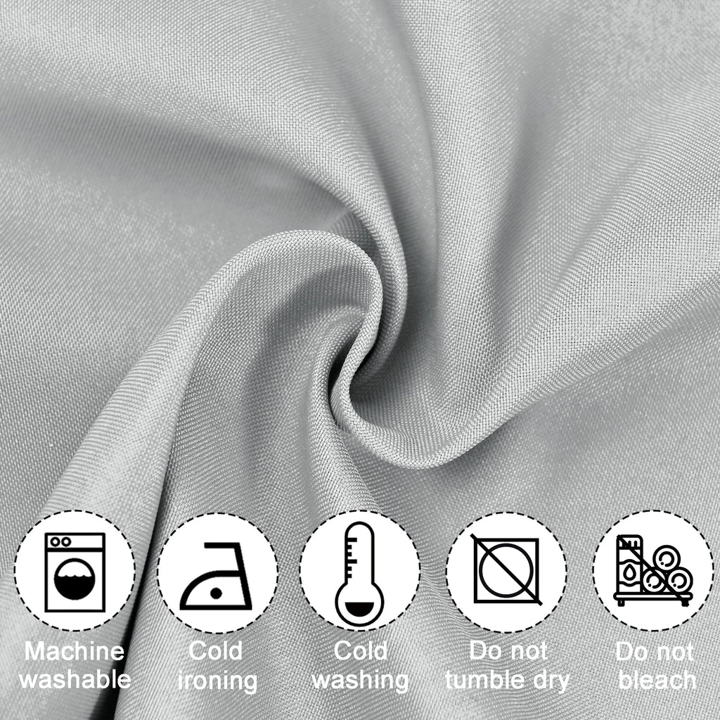 Silver Grey Valance Curtains for Window 2 Panel, 42 x 18 Inches