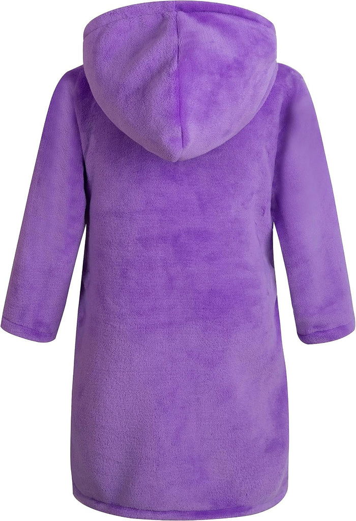 Kids Toddler Cartoon Hooded Plush Robe Animal Pajamas Fleece Bathrobe Children Sleepwear
